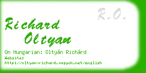richard oltyan business card