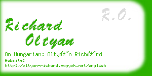 richard oltyan business card